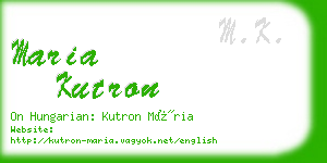 maria kutron business card